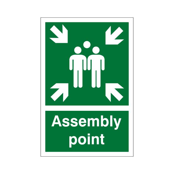 Fire Assembly Point Sign White | PJ Fire
